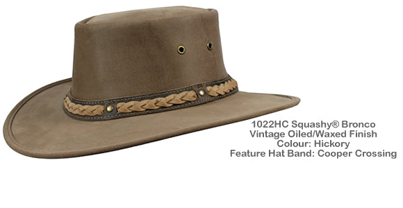 Barmah Squashy Bronco Leather Outback Hat