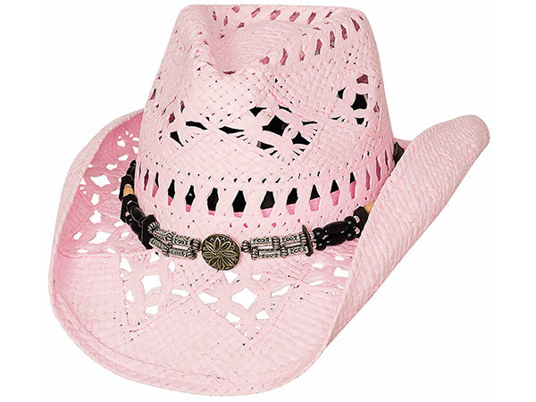 Pink Straw Cowgirl Hat