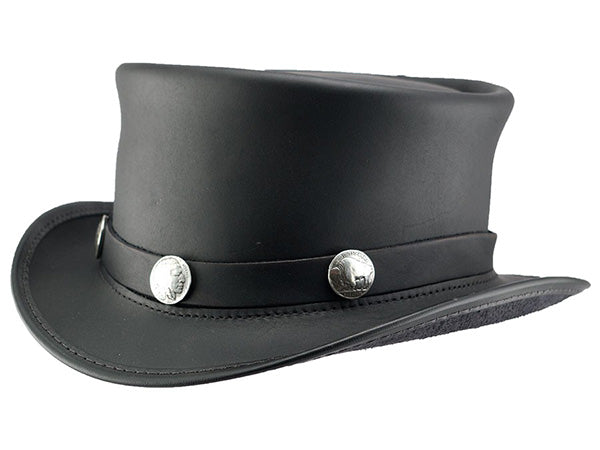 Top hat, American Hat Makers, Black El Dorado | Mens Black Leather Top Hat – American Hat Makers main image 4