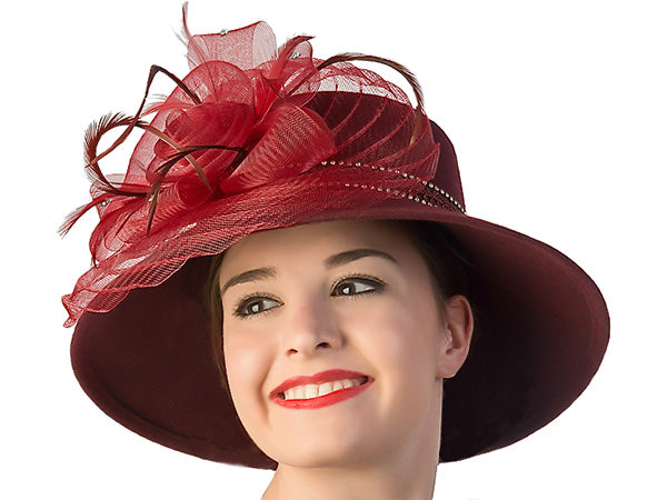 May Wool Felt Ladies Dress Hat: Black, S
