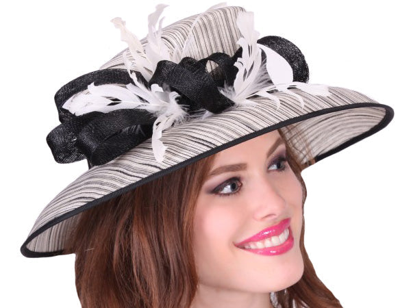 Tracy Ladies Summer Dress Hat: Black/white, One size fits most Tracy Ladies Summer Dress Hat: Black/white, One size fits most