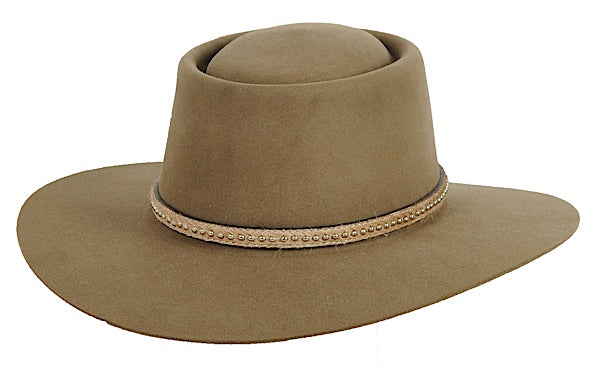 AzTex Wide Brim Gambler Western Hat 10X: Sand, 7 5/8