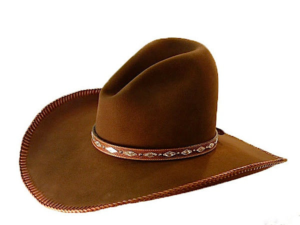 AzTex Fancy Quigley Western Hat: Choc/whiskey, 7 3/4