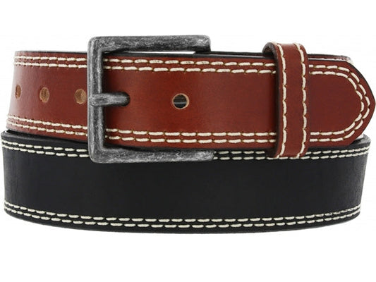 Mahogany Double Stitch Belt Black