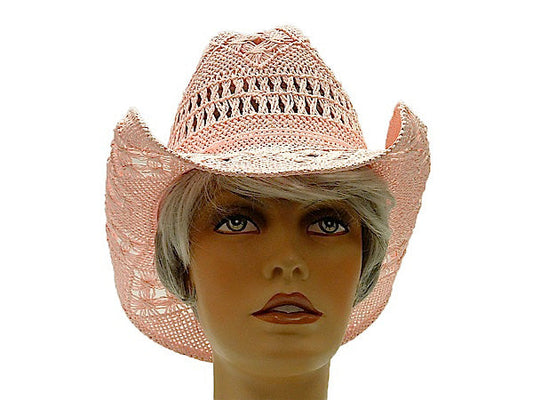 Montecarlo Pink Des Moines Cowgirl Straw Hat