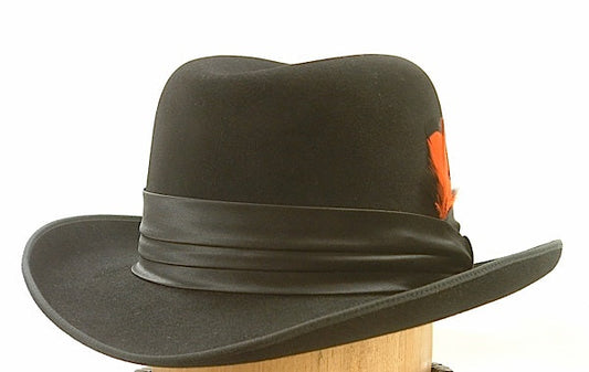 AzTex Homburg Felt Dress Hat 7 7/8 - 8