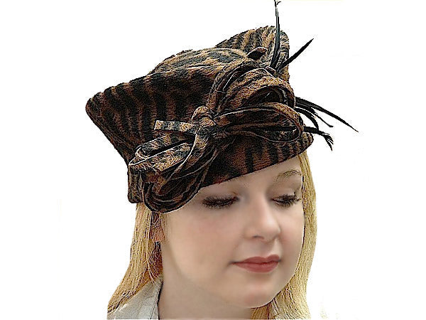 Leopard Pillbox Ladies Winter Church Hat – aztex-hats