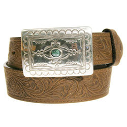 Ada Brown Leather Belt with Turquoise Details Ada | Accessories | Nwt Tassel Leather Belt Suede Blue Y2k  main image 2