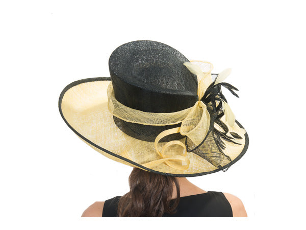 Gretta Wide Brim Sinamay Hat Yellow