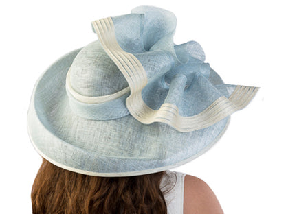 Alysia Wide Brim Sinamay Hat Ice Blue