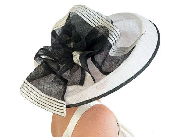 Alysia Wide Brim Sinamay Hat White