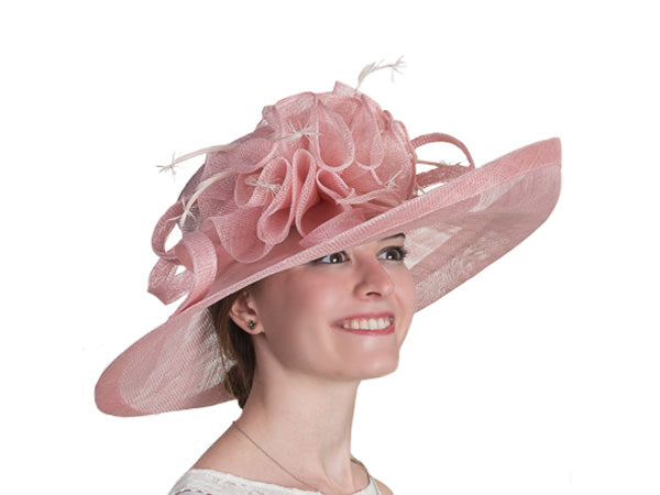 Natalia Wide Upbrim Sinamay Hat Lt Pink