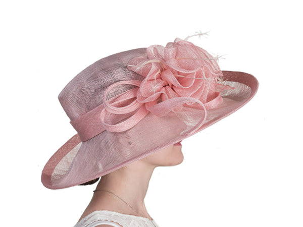 Natalia Wide Upbrim Sinamay Hat Lt Pink