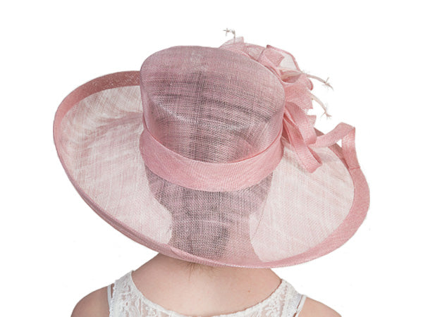 Natalia Wide Upbrim Sinamay Hat Lt Pink