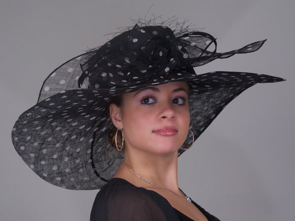 Polka Dot Kentucky Derby Hat Black – Aztex-hats