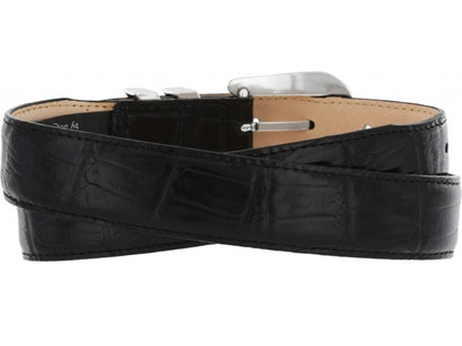 Catera Croc Print Leather Belt for Men Black