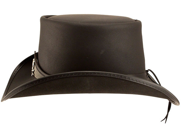 Head n Home Pale Rider Leather Top Hat - Skull Band 2X