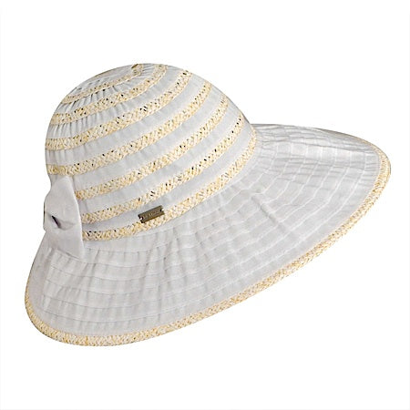 Betmar Donna Wide Brim Sun Hat White Multi