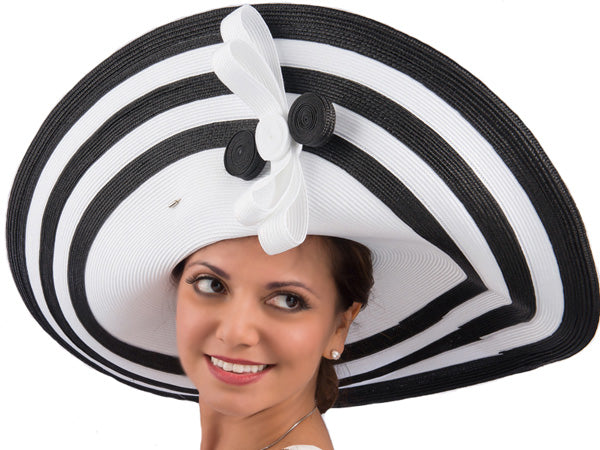 Caroline Striped Big Brim Hat – aztex-hats