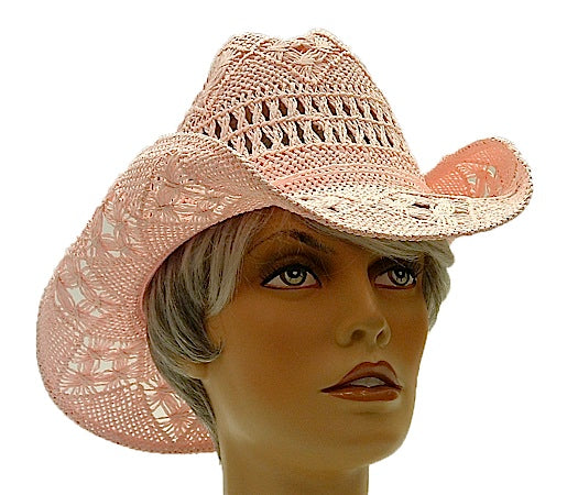 Montecarlo Pink Des Moines Cowgirl Straw Hat