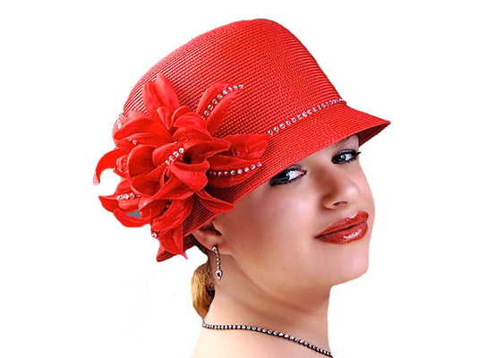 Red Flapper Hat Cloche and Flapper Hats – Vintage Style Hats for Women – aztex-hats