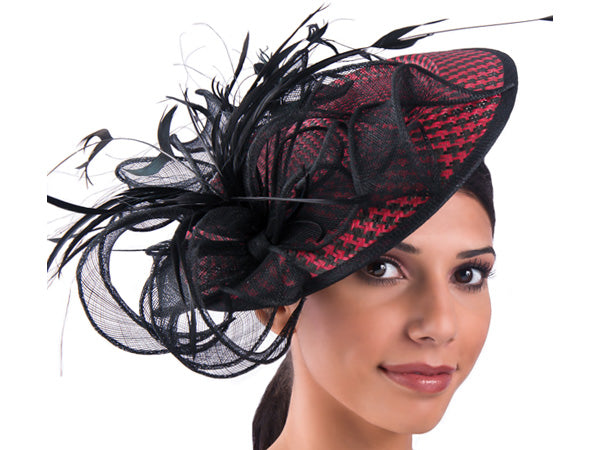 Katie Checkered Straw Fascinator