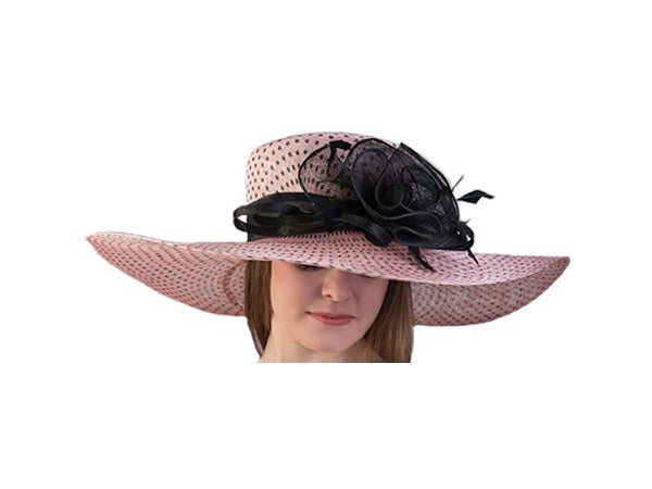 Ivy Wide Brim Floppy Dot Hat Pink