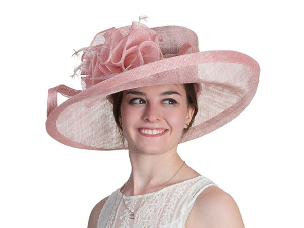 Natalia Wide Upbrim Sinamay Hat Lt Pink