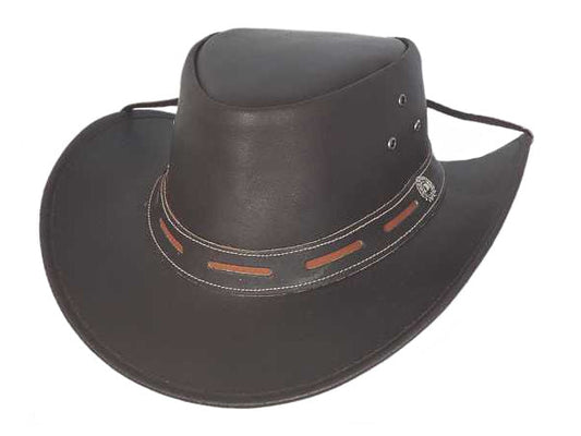 Bullhide Maitland Leather Outback Hat Dark Brown