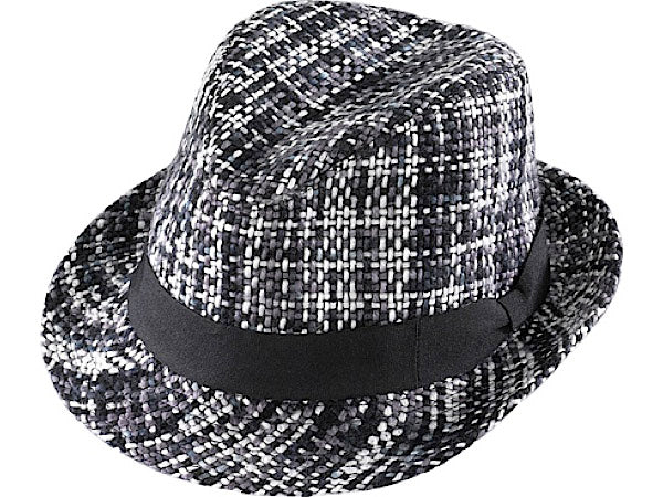 Henschel Black Plaid Player Fedora Hat