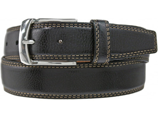 Ventura Mens Leather Dress Belt Black