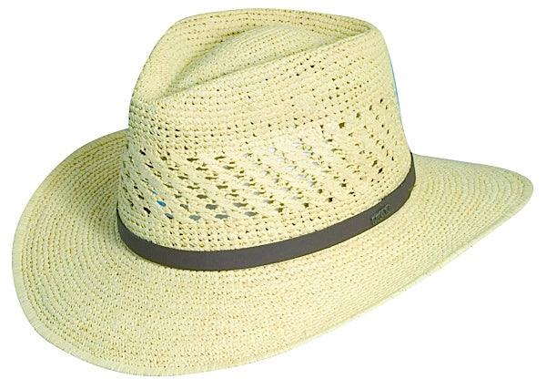 Scala Crocheted Raffia Outback Hat