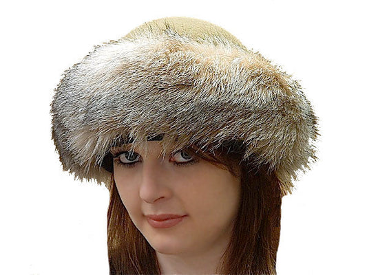 Natural Fox Small Millinery Hat