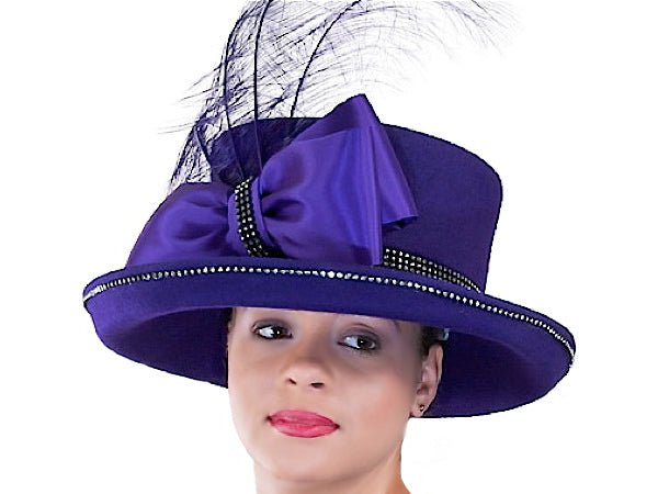 purple dress hats for women Giovanna Church Hat HR22133-Purple, Purple / One Size Fits All