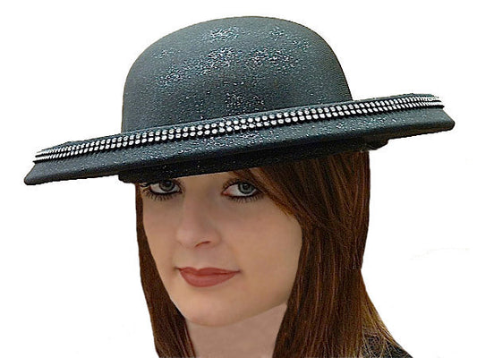 Shimmery Black Runway Hat