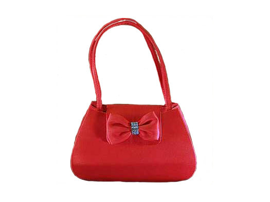 Red Evening Handbag with Bow