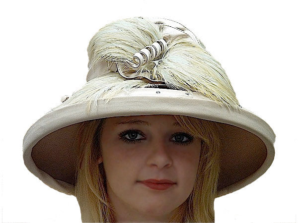 Michelle Beige Ladies Winter Church Hat